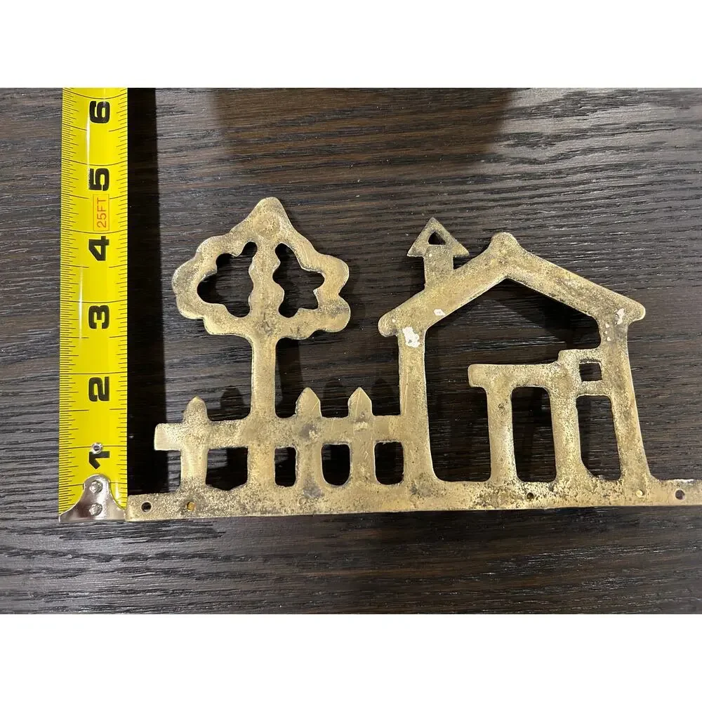 Vintage brass key holder decorative house shape wall mount